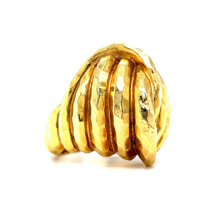 Henry Dunay Textured Knot Cocktail Ring in 18k Yellow Gold