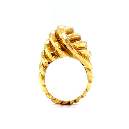 Henry Dunay Textured Knot Cocktail Ring in 18k Yellow Gold