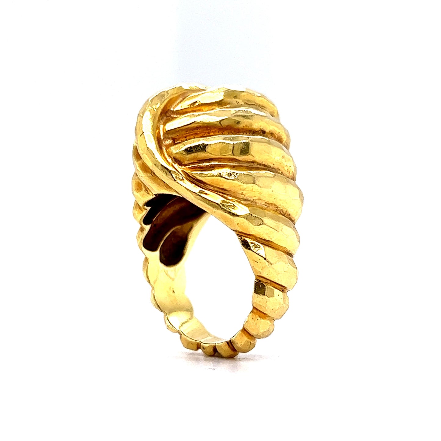 Henry Dunay Textured Knot Cocktail Ring in 18k Yellow Gold