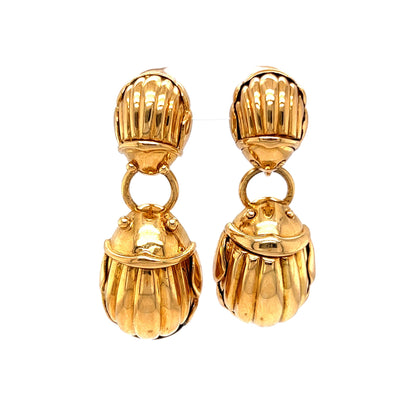 Tiffany & Co. Scarab Beetle Drop Earrings in 18k Yellow Gold