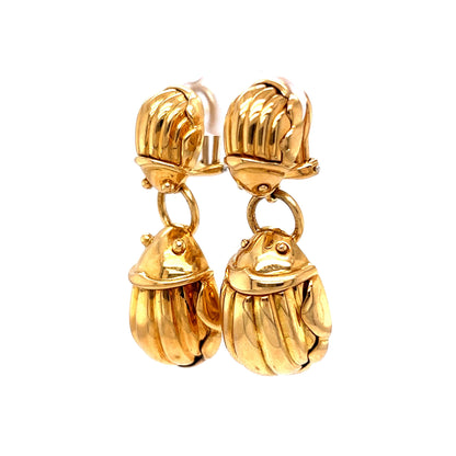 Tiffany & Co. Scarab Beetle Drop Earrings in 18k Yellow Gold