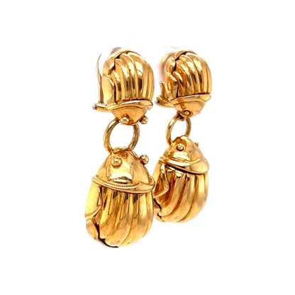 Tiffany & Co. Scarab Beetle Drop Earrings in 18k Yellow Gold