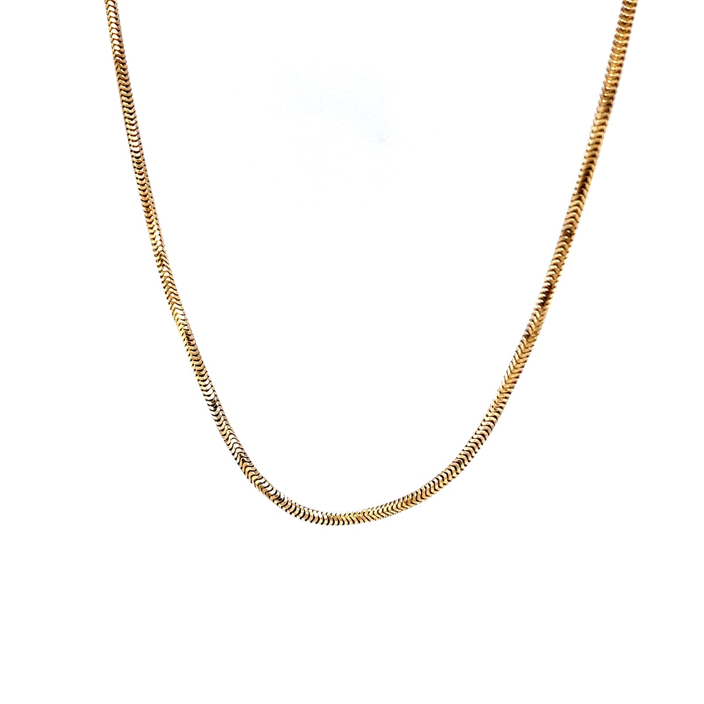 Modern 32 Inch Snake Chain Necklace in 14k Yellow Gold