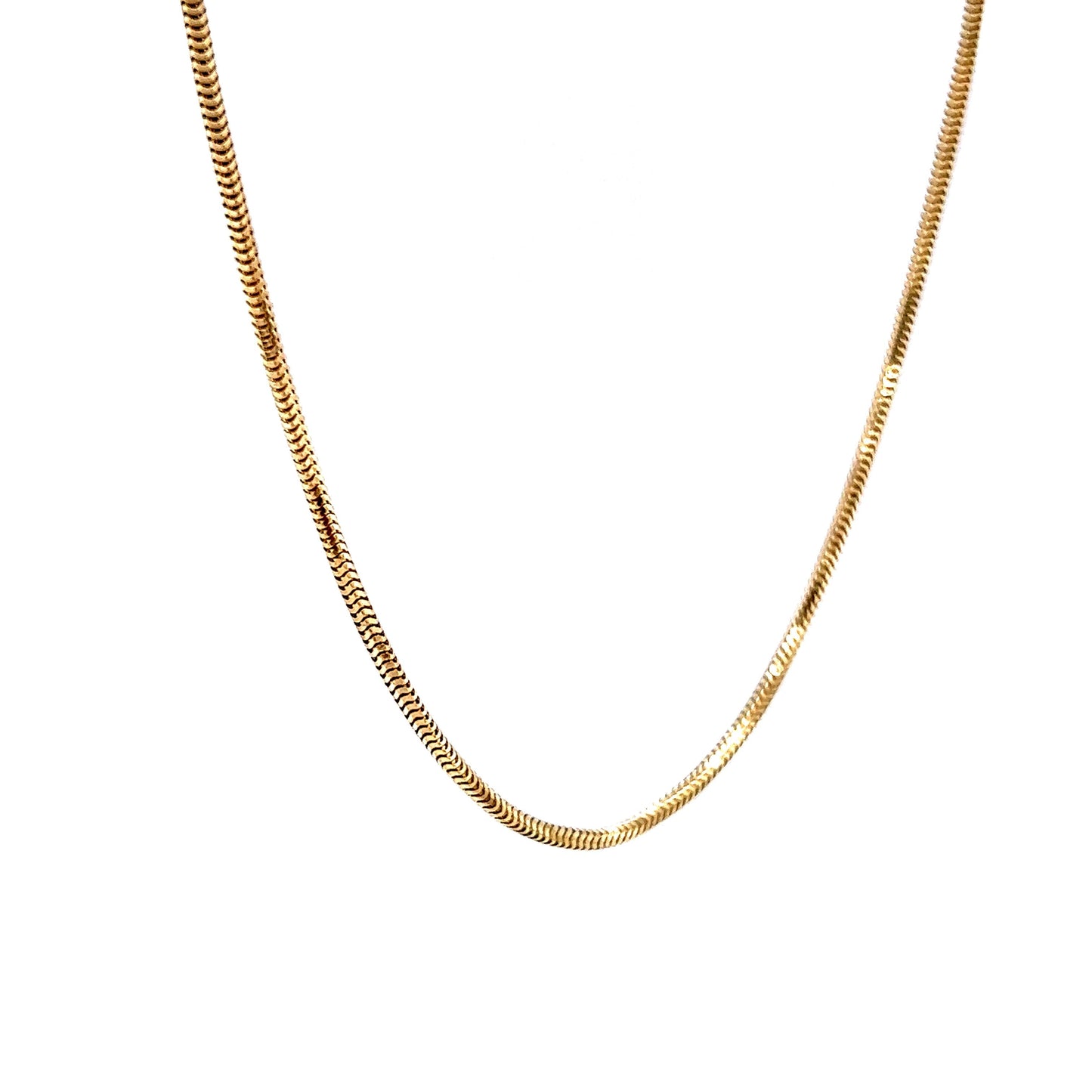 Modern 32 Inch Snake Chain Necklace in 14k Yellow Gold