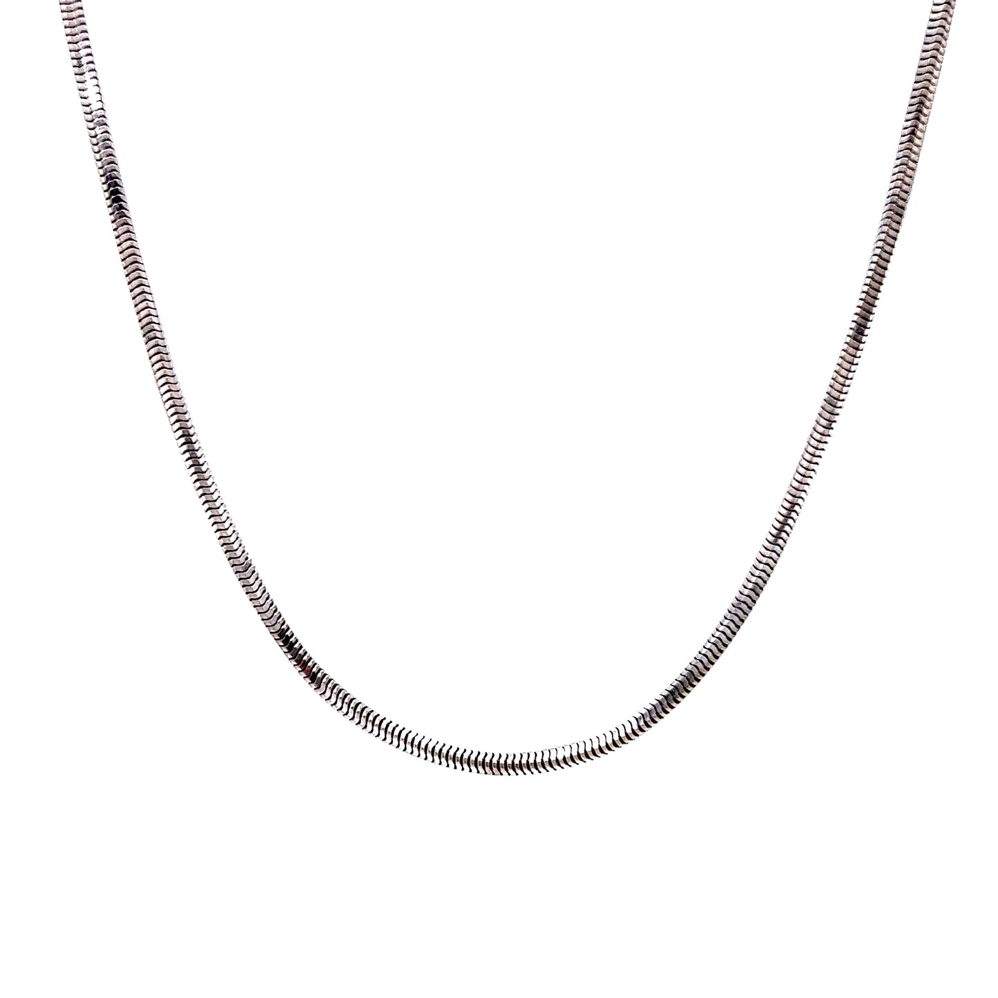 Modern 18 Inch Snake Chain in 14k White Gold