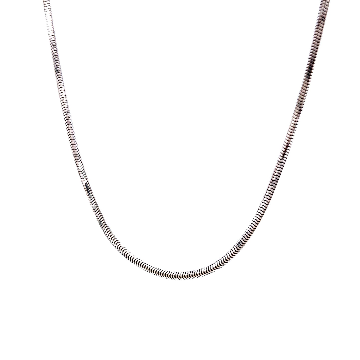 Modern 18 Inch Snake Chain in 14k White Gold