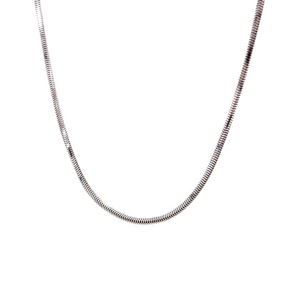 Modern 18 Inch Snake Chain in 14k White Gold