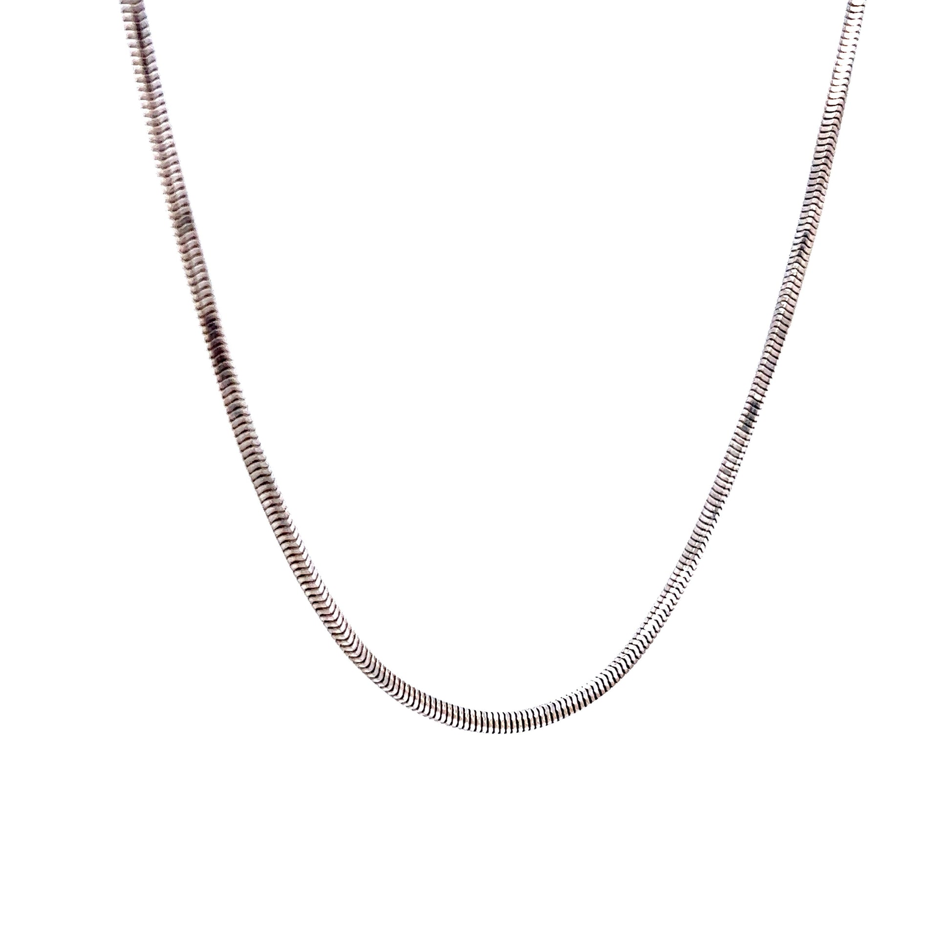 Modern 18 Inch Snake Chain in 14k White Gold