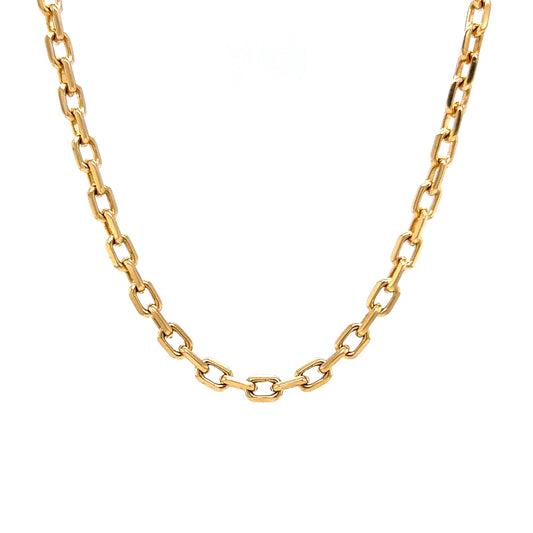 21 Inch Paperclip Chain Necklace in 14k Yellow Gold