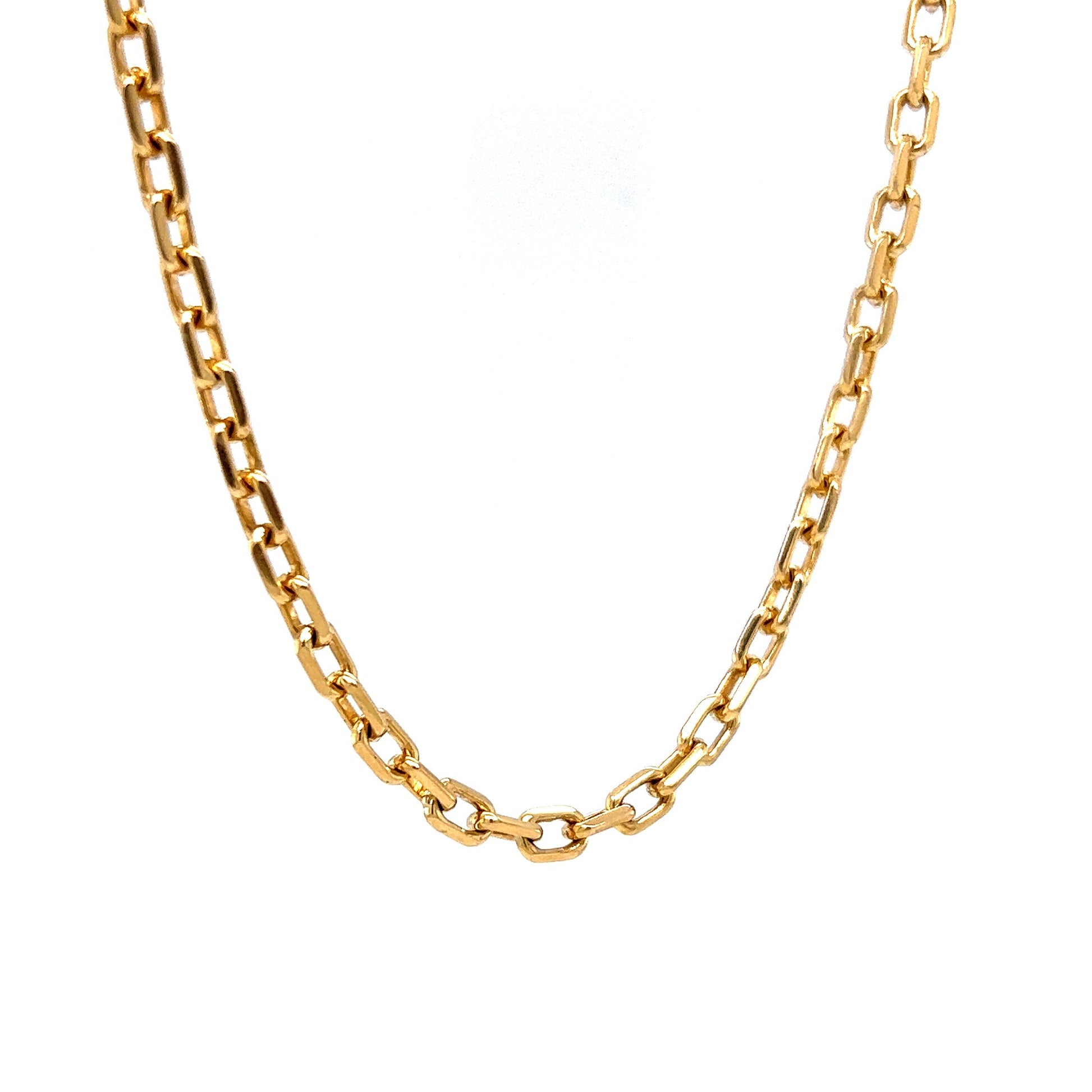 21 Inch Paperclip Chain Necklace in 14k Yellow Gold