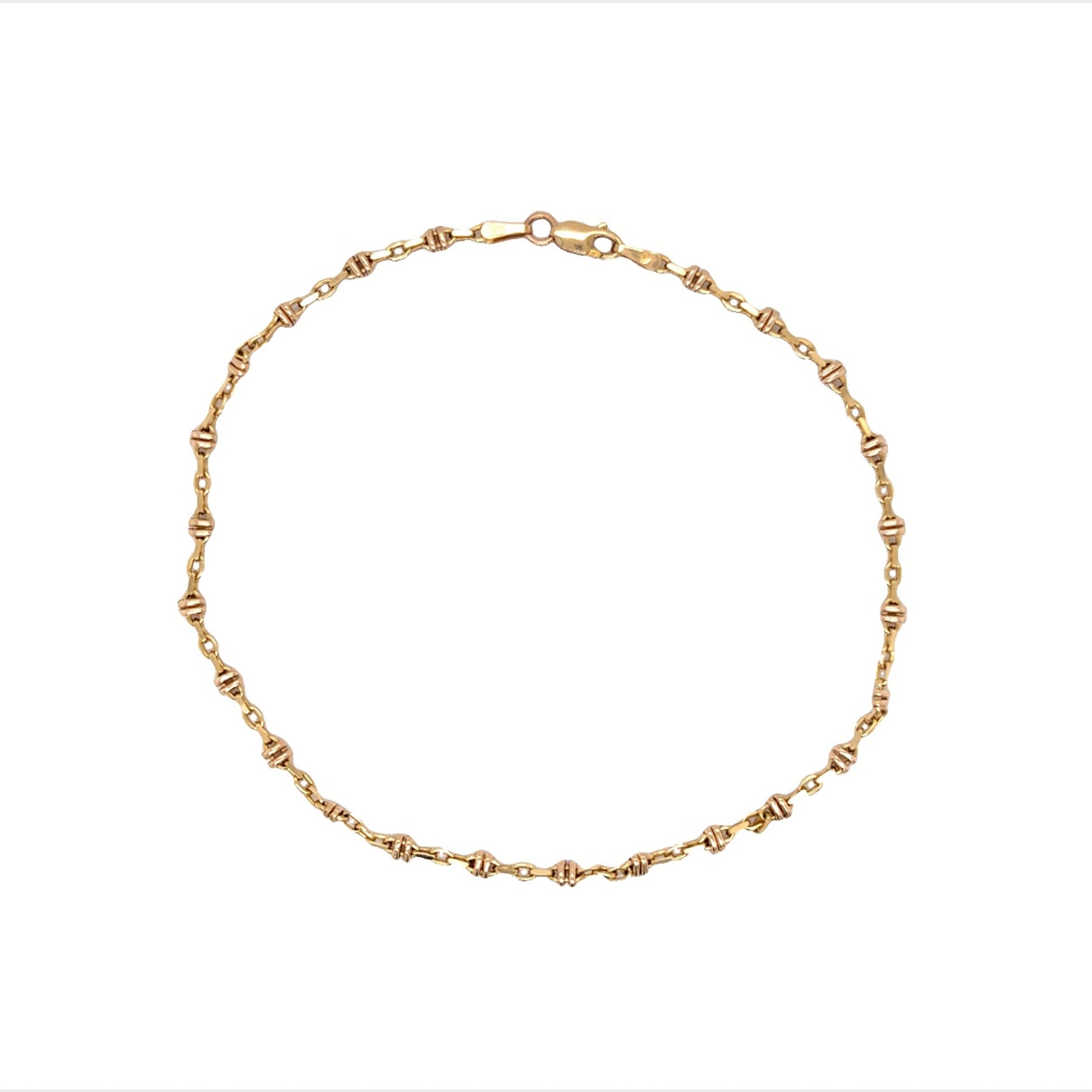 Modern Chain Link Anklet in 14k Yellow Gold