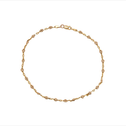Modern Chain Link Anklet in 14k Yellow Gold