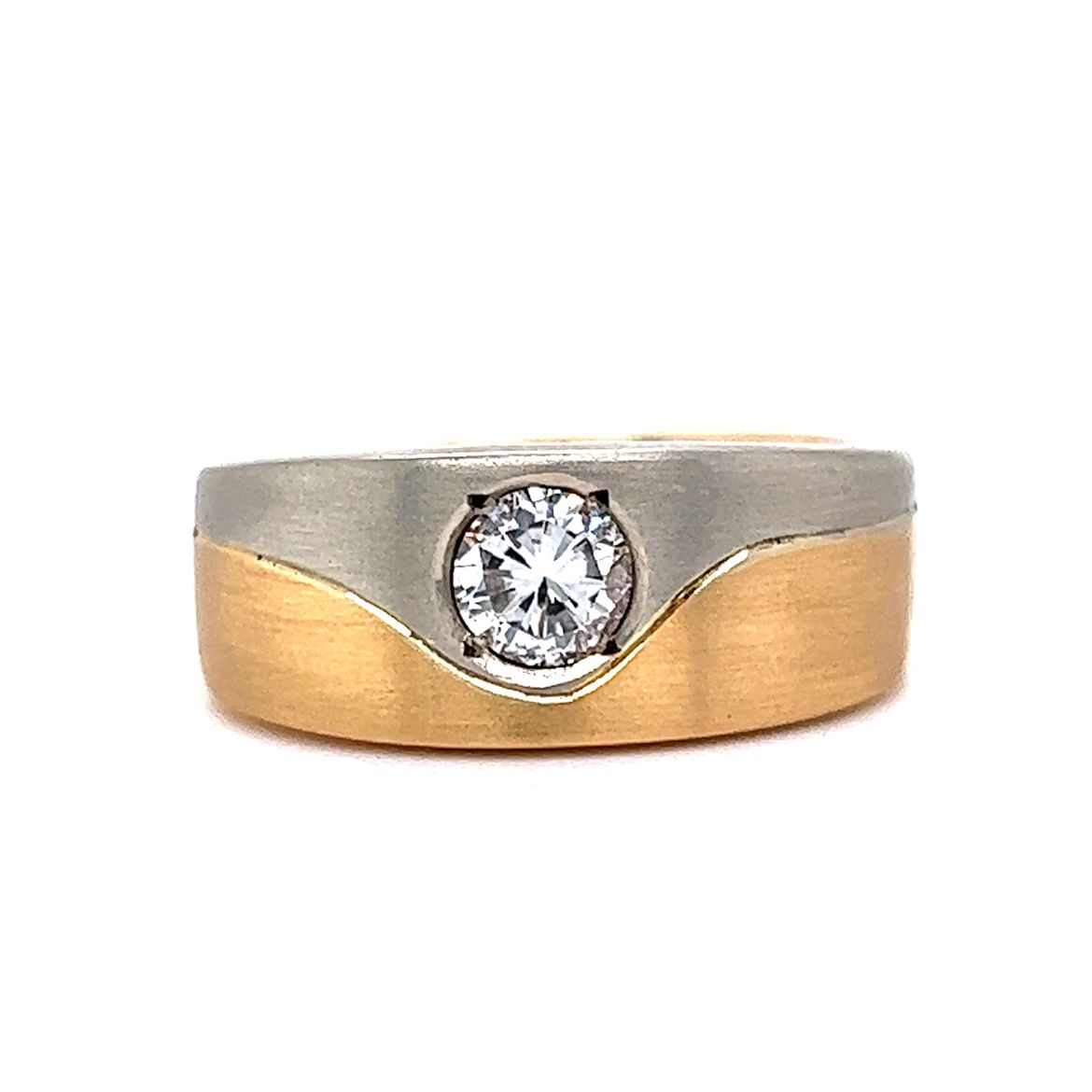 Mid Century Gents Two Tone Diamond Ring, Exquisite Jewelry for Every  Occasion