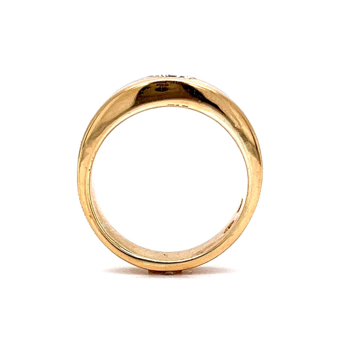 Two-Tone Flush Set Diamond Ring in 18k Gold