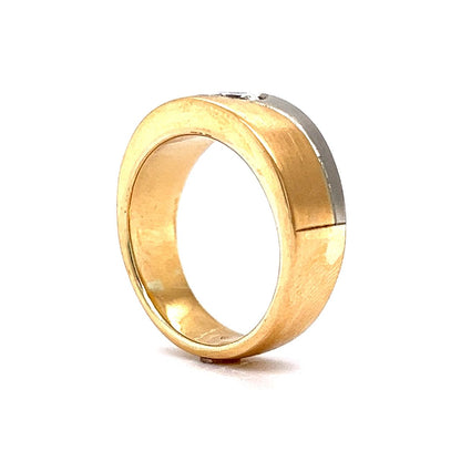 Two-Tone Flush Set Diamond Ring in 18k Gold