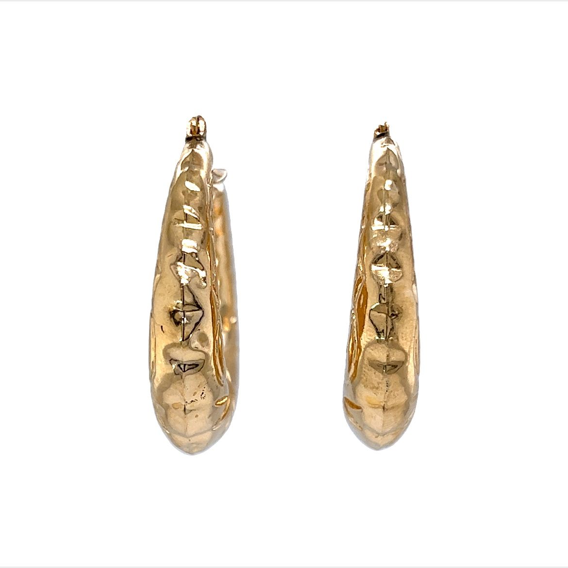 Decorative Hoop Earrings in 14k Yellow Gold