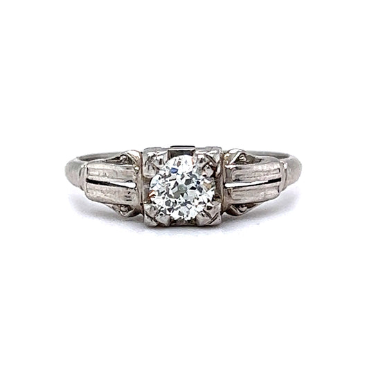 .40 Filigree Vintage Diamond Engagement Ring Art Deco 18k