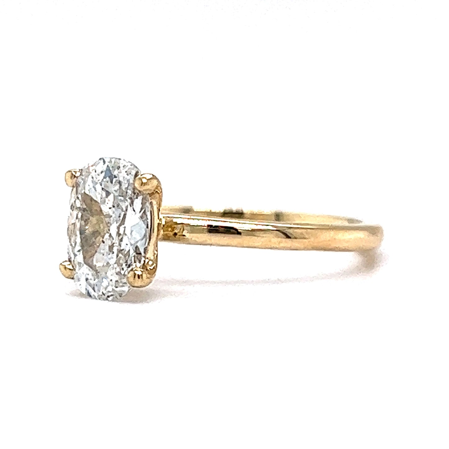 1.05 Cushion Cut Diamond Engagement Ring in 14k Yellow Gold