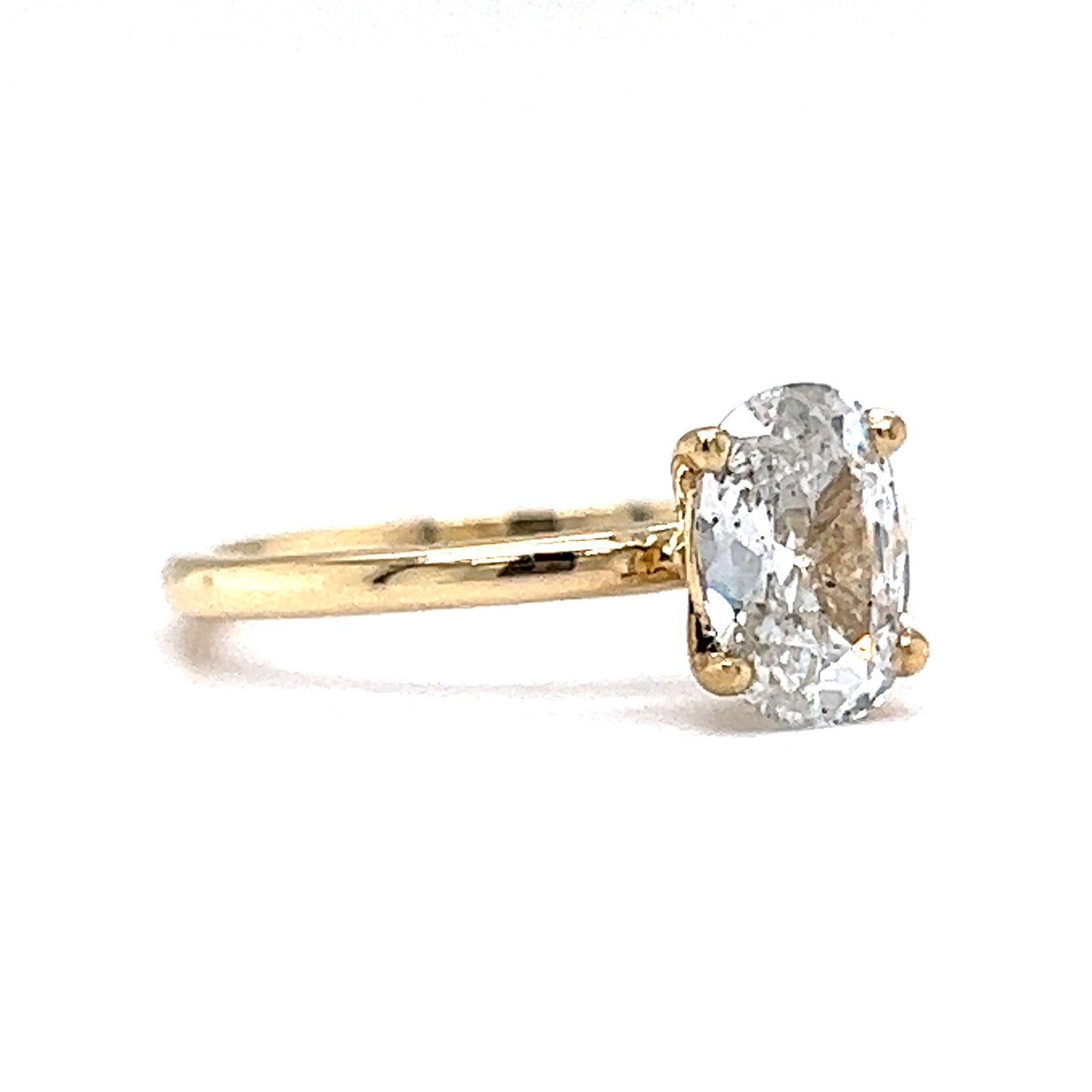 1.05 Cushion Cut Diamond Engagement Ring in 14k Yellow Gold