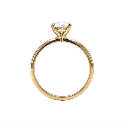 1.05 Cushion Cut Diamond Engagement Ring in 14k Yellow Gold