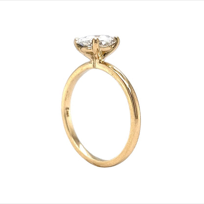 1.05 Cushion Cut Diamond Engagement Ring in 14k Yellow Gold