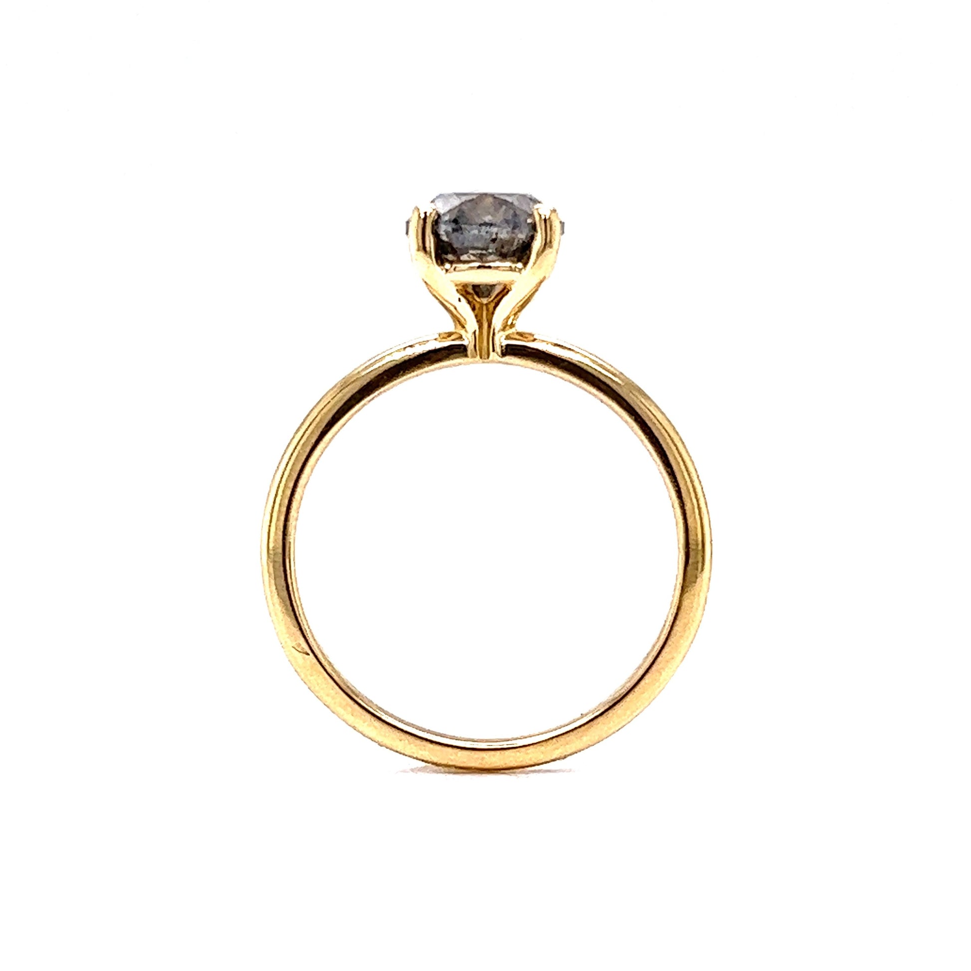 1.75 Salt & Pepper Diamond Engagement Ring in 14k Yellow GoldComposition: 14 Karat Yellow Gold Ring Size: 7.0 Total Diamond Weight: 1.75ct Total Gram Weight: 2.9 g Inscription: 14k
      