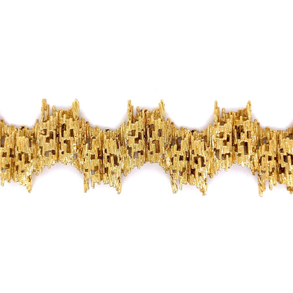 Brutalist Bark Textured Bracelet in 18k Yellow Gold