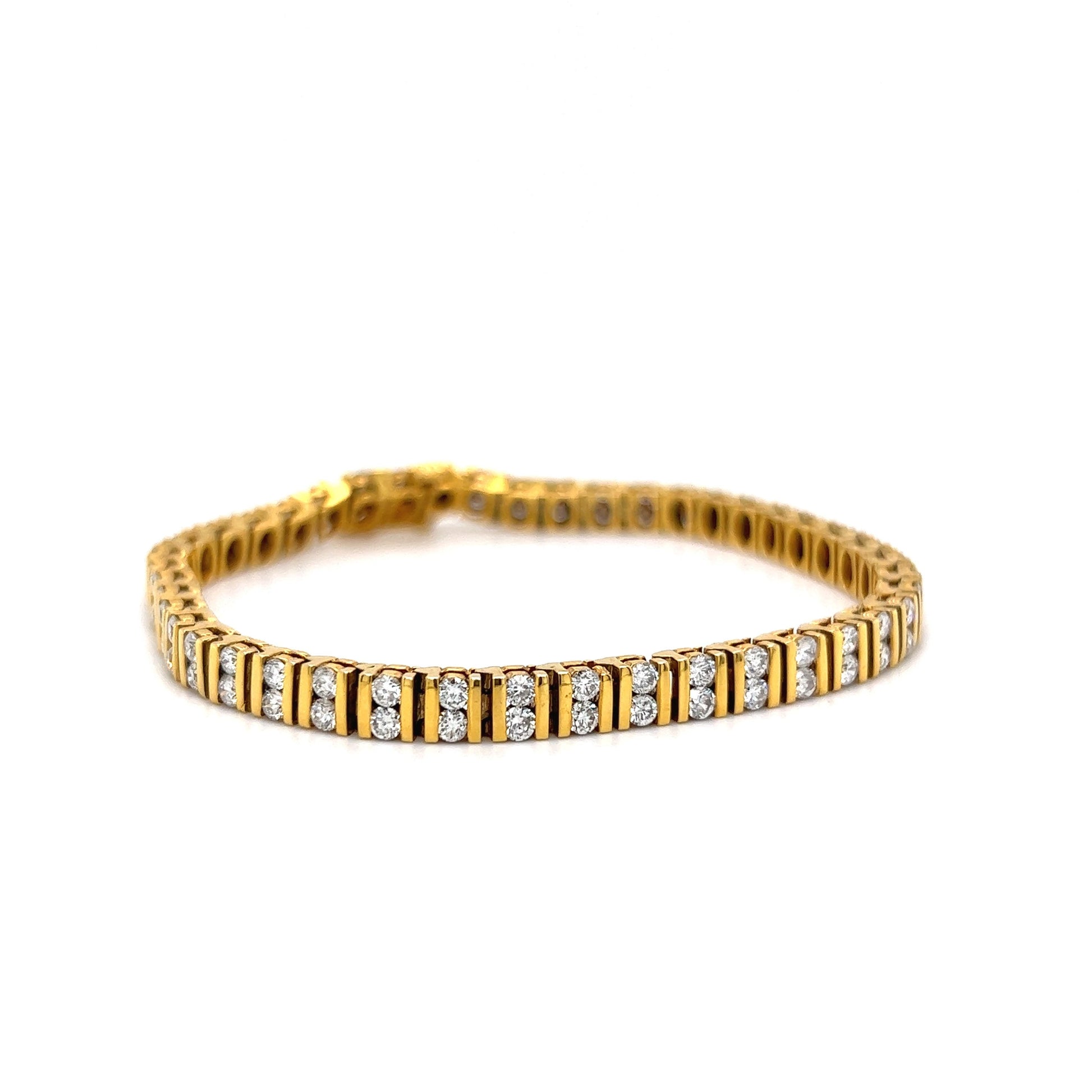 5 Carat Bar Set Diamond Tennis Bracelet in 14k Yellow Gold
