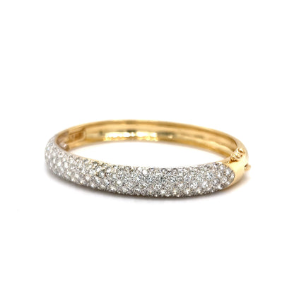 Modern Pave Diamond Bangle Bracelet in 14k Yellow Gold