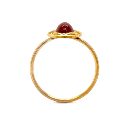 Victorian Ornate Carnelian Ring in 10k Yellow Gold