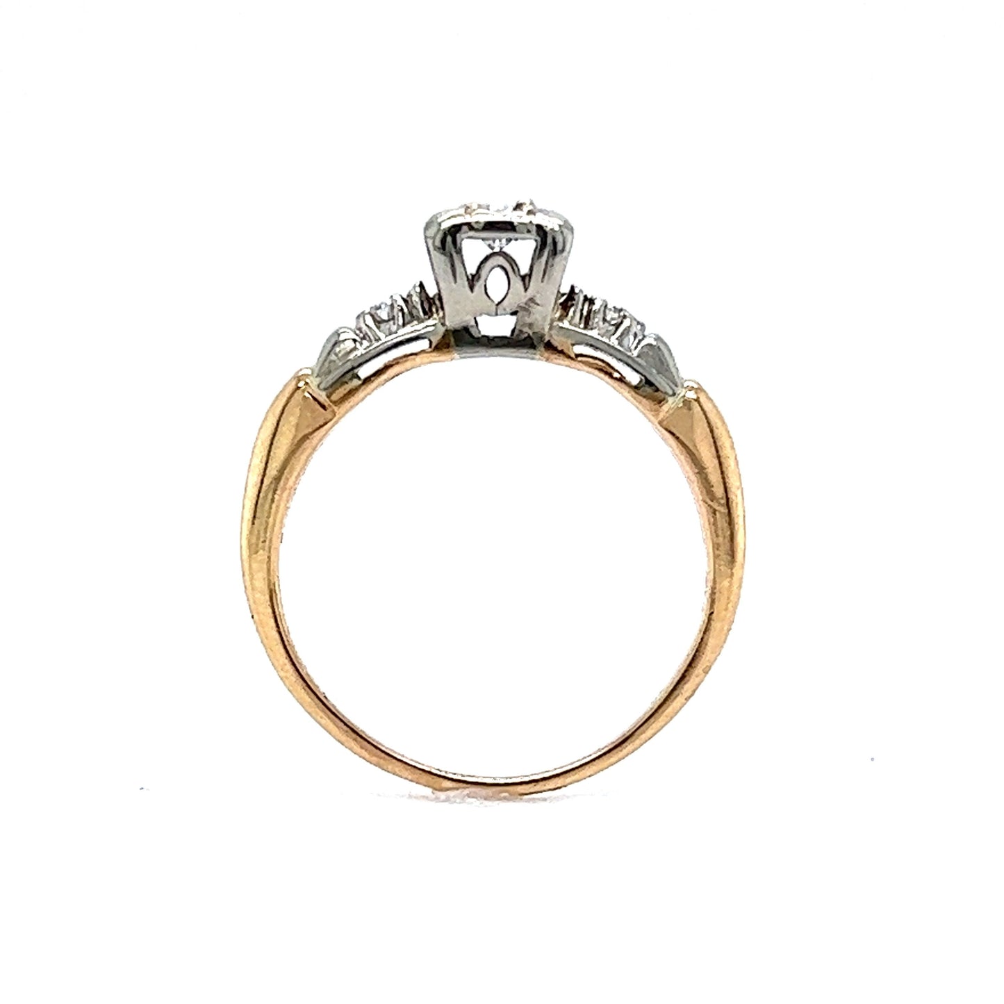 .15 Retro Two-Tone Engagement Ring in 14k Gold