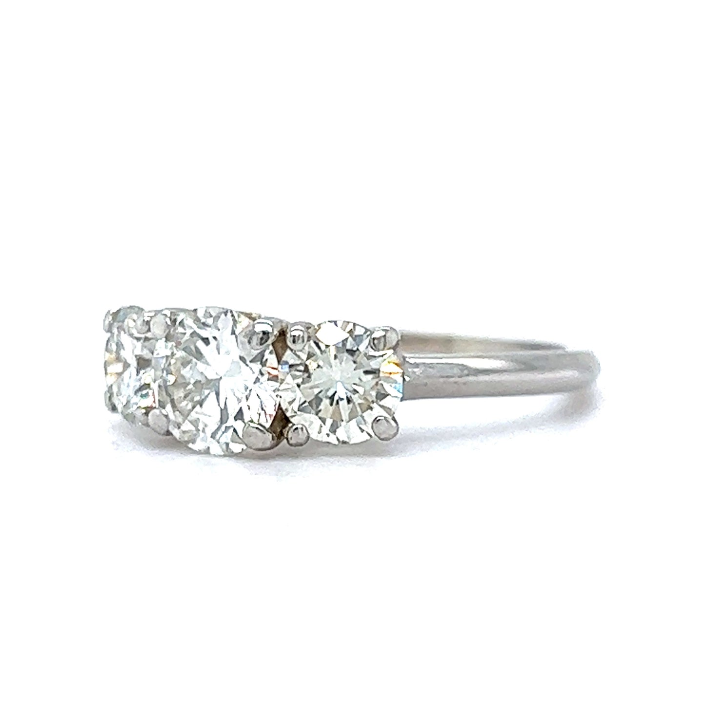 .82 Three Stone Diamond Engagement Ring in Platinum