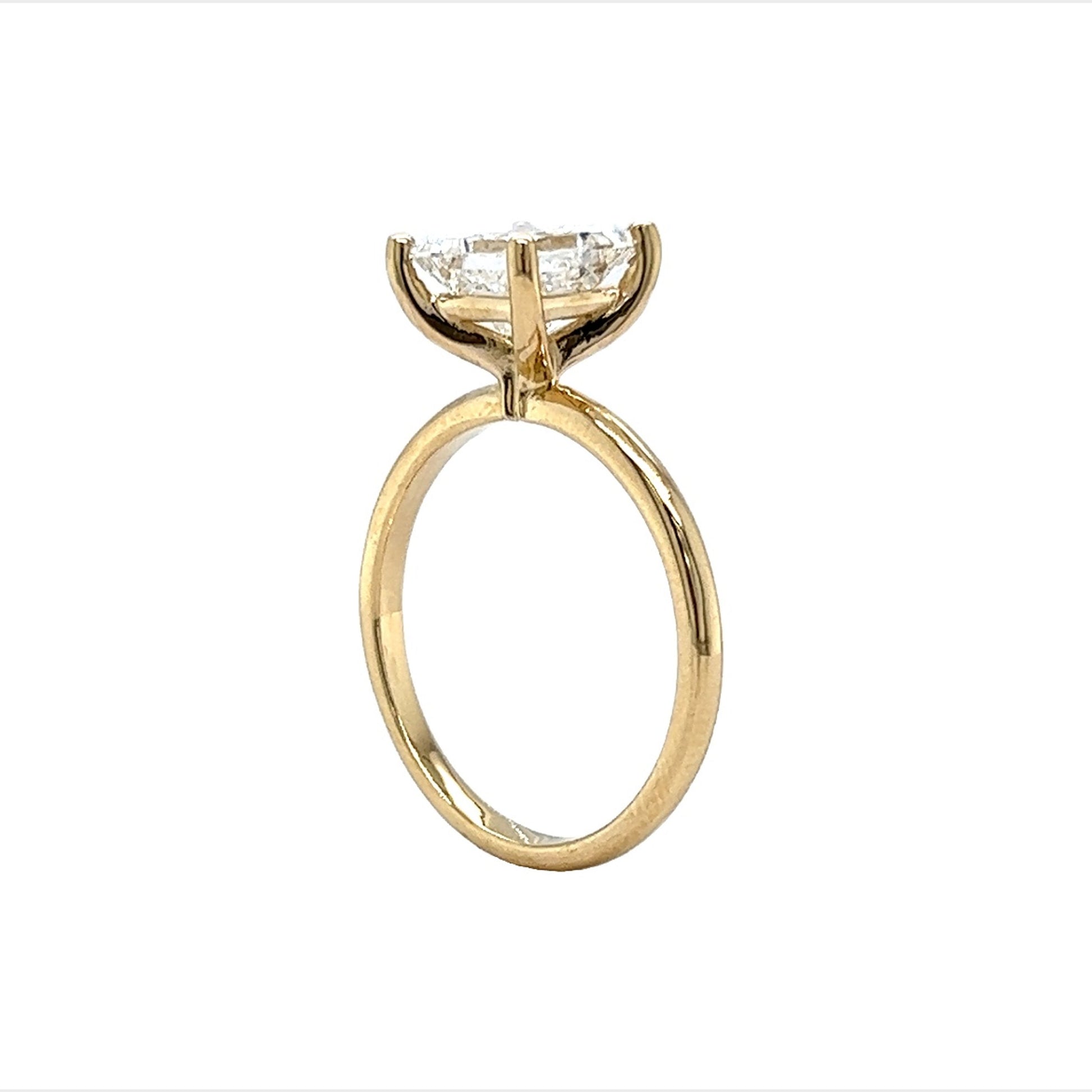 2.01 Princess Cut Diamond Engagement Ring in 14k Yellow Gold