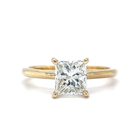 1.51 Solitaire Princess Cut Diamond Engagement Ring in 14k Gold