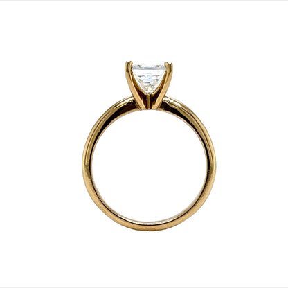 1.51 Solitaire Princess Cut Diamond Engagement Ring in 14k Gold