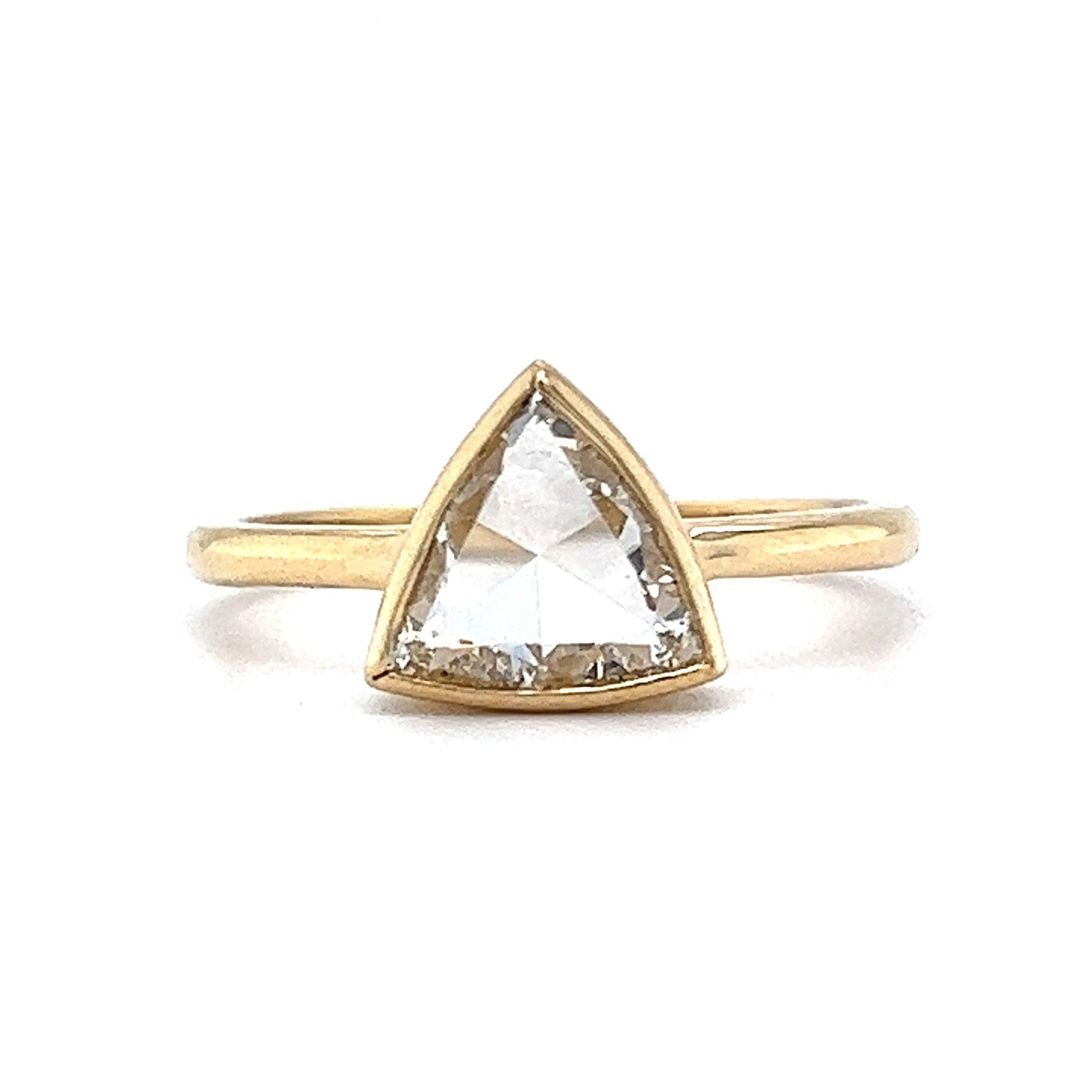 1.50 Trillion Rose Cut Diamond Engagement Ring in 14k Yellow Gold