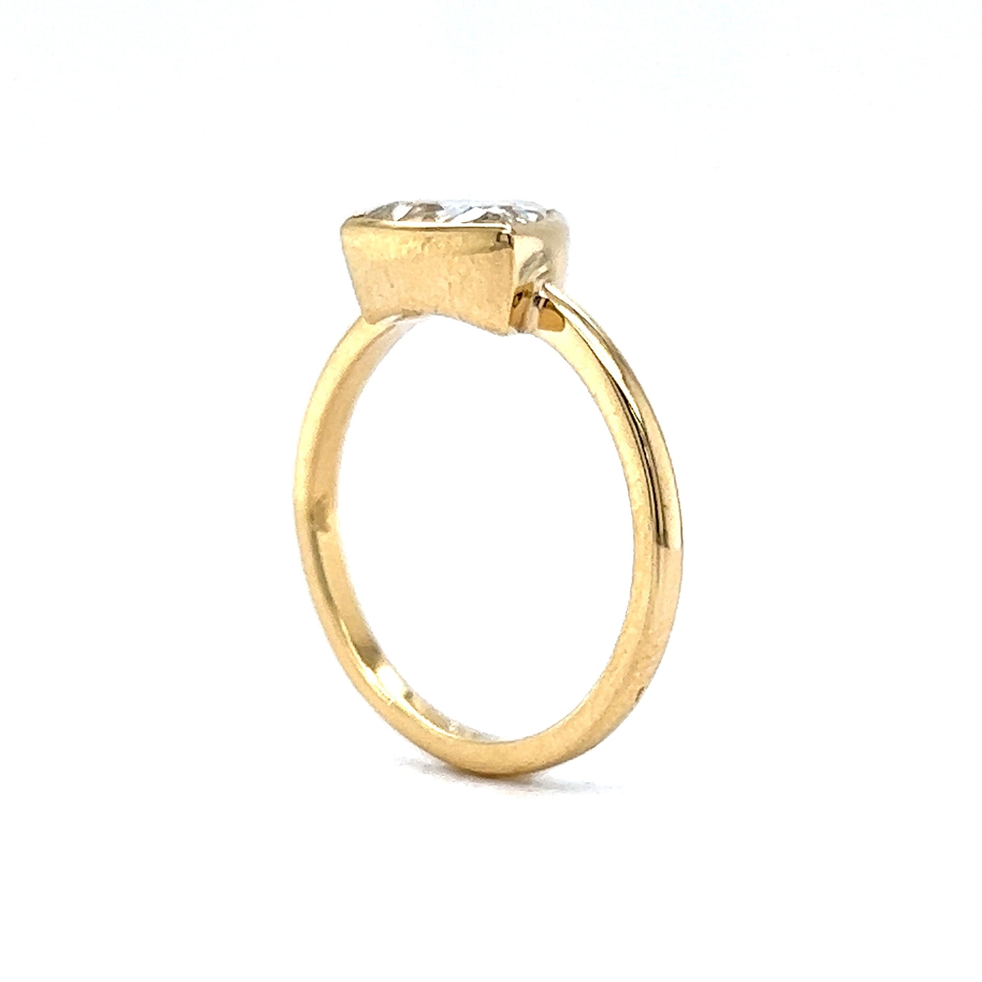 1.50 Trillion Rose Cut Diamond Engagement Ring in 14k Yellow Gold