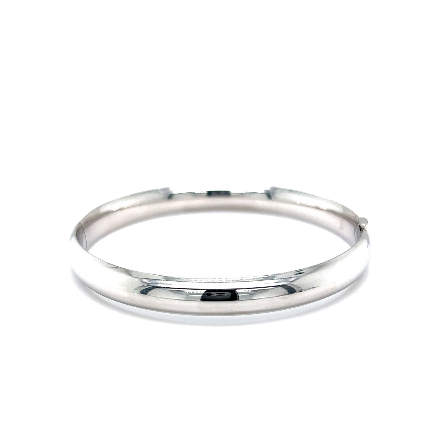 Modern 8mm Bangle Bracelet in 14k White Gold