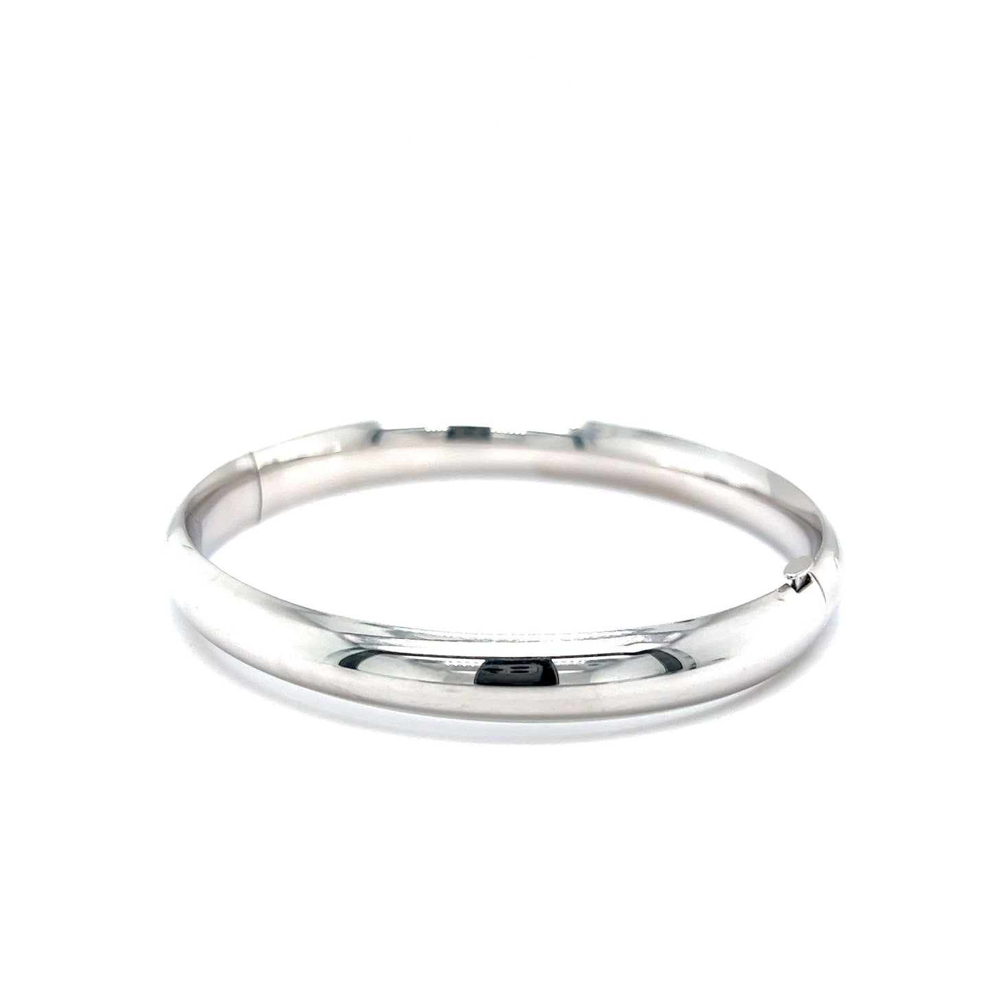 Modern 8mm Bangle Bracelet in 14k White Gold