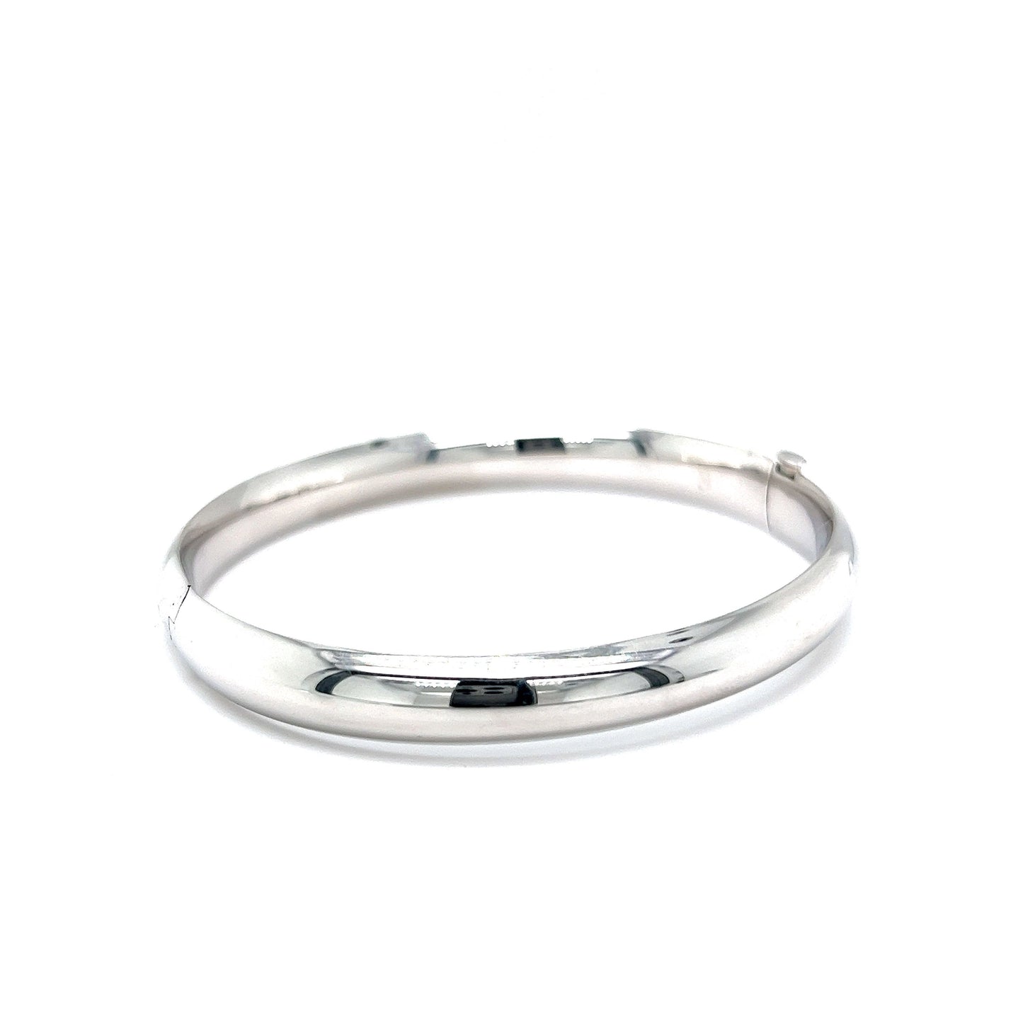 Modern 8mm Bangle Bracelet in 14k White Gold