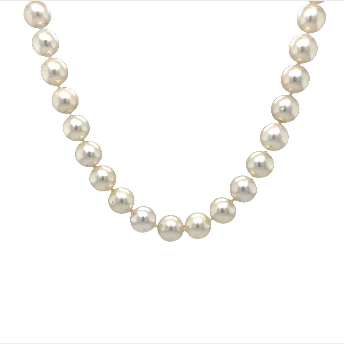 Vintage Mid-Century Necklace Akoya Pearl in 14k Yellow Gold