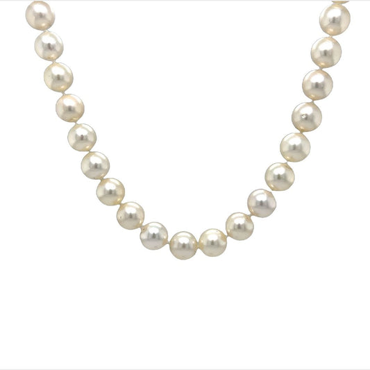 Vintage Mid-Century Necklace Akoya Pearl in 14k Yellow Gold