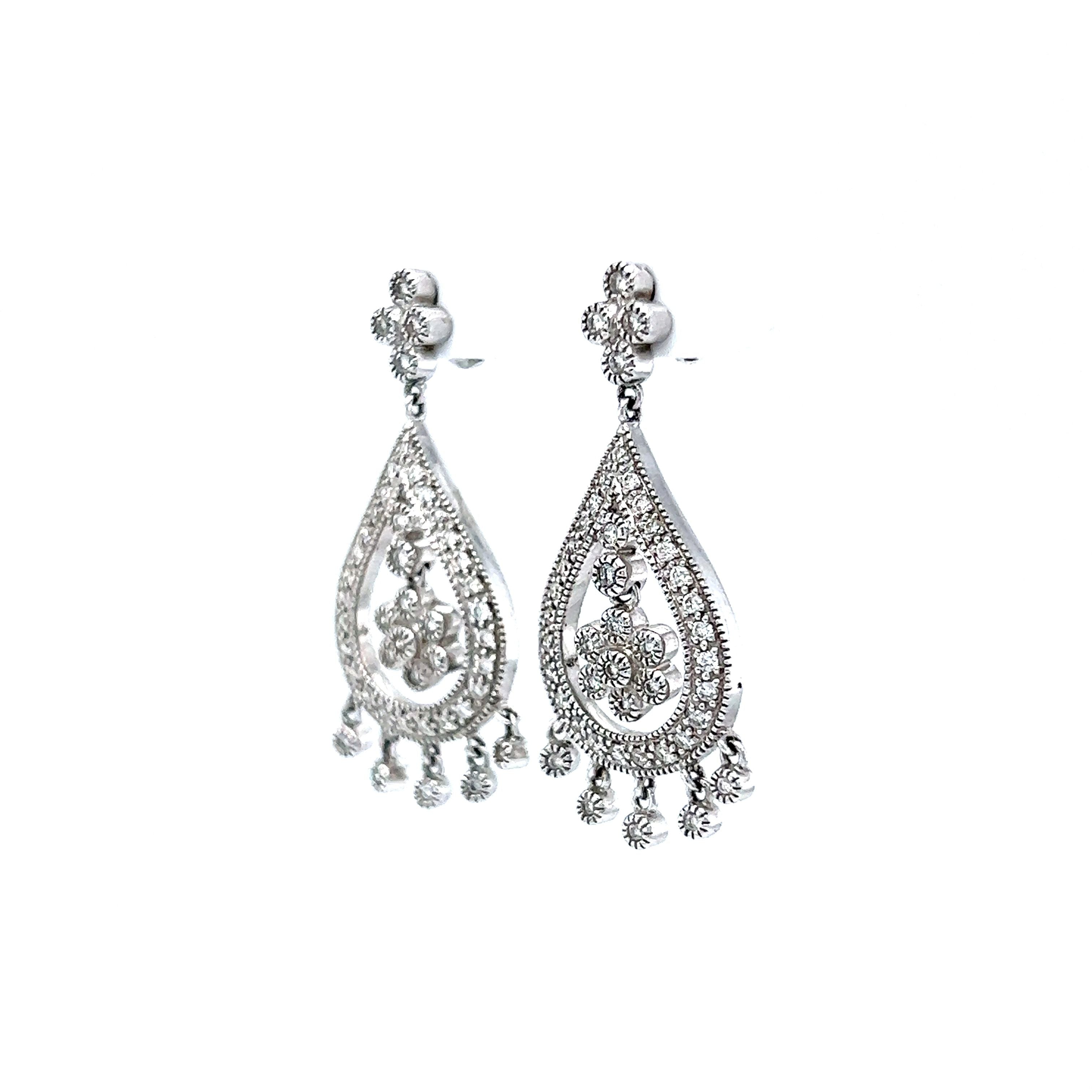 Latest shops fashion White contemporary Drop Earrings