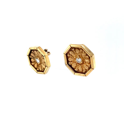 Earrings Modern .20 Round Brilliant Cut Diamonds in 14K Yellow Gold