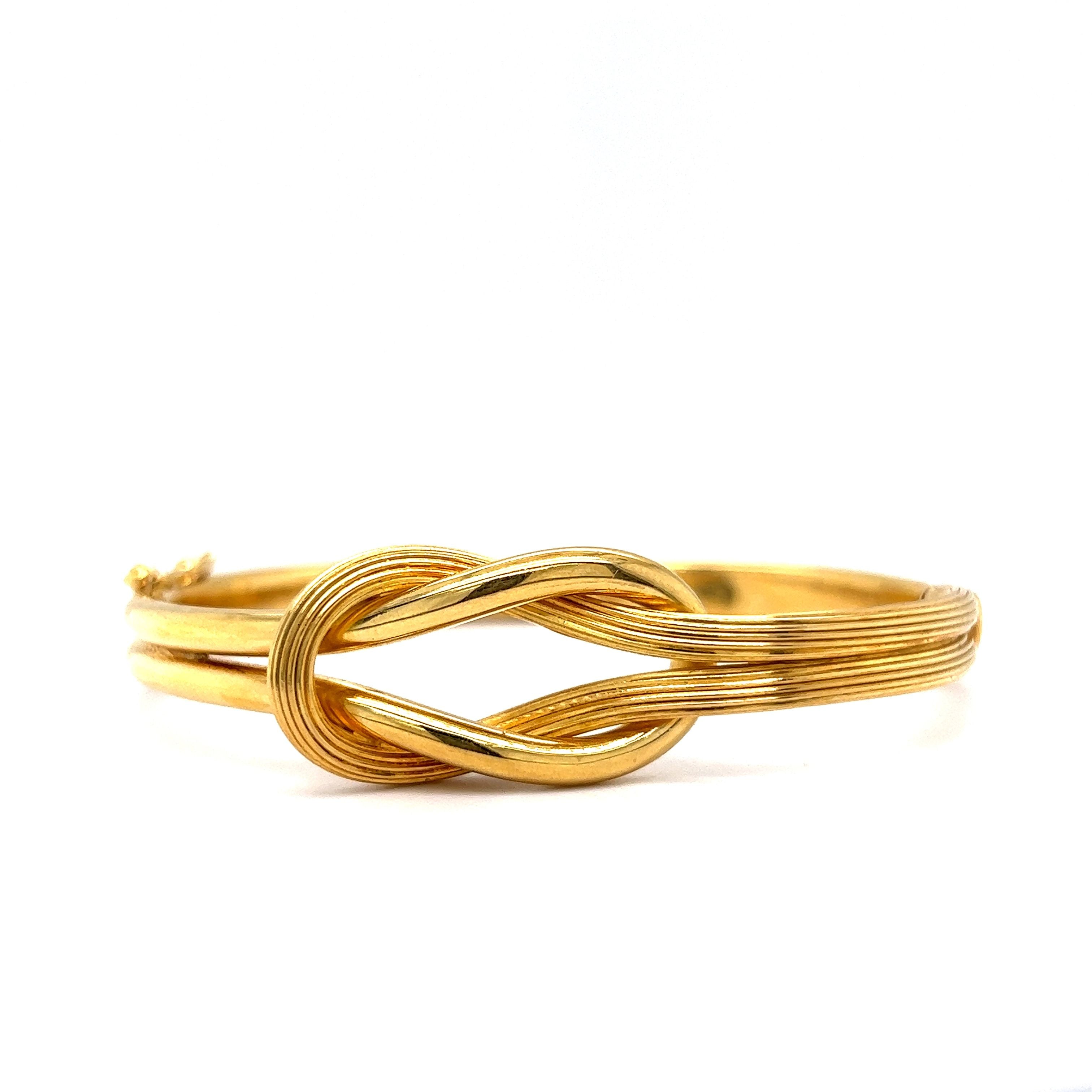 Amazon.com: RCI 14kt Yellow Gold 5.5mm Polished Cuff Love Knot Bangle  Bracelet 2.7 grams: Clothing, Shoes & Jewelry
