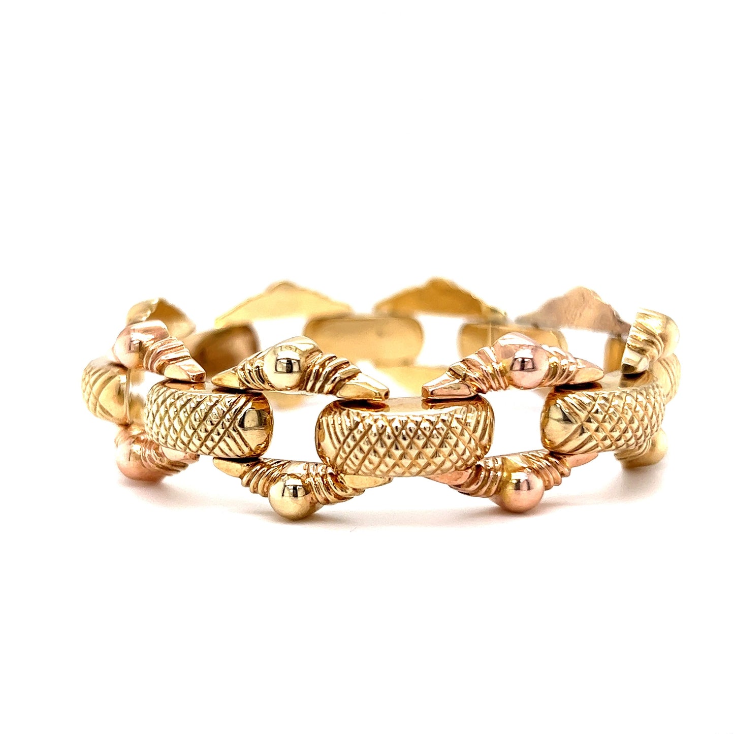 Vintage Bracelet Mid-Century in 14k Yellow and Rose Gold