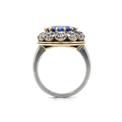 Cocktail Ring Modern 7.04 Oval Cut Sapphire in Platinum