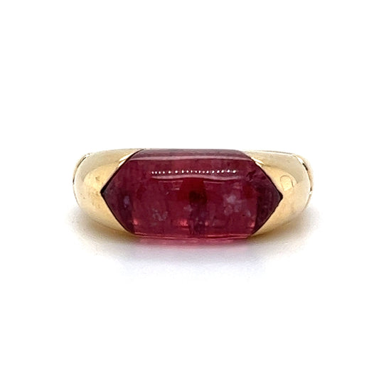 Bulgari Tronchetto Pink Tourmaline Ring in 18k Yellow Gold