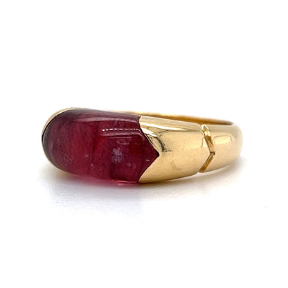 Bulgari Tronchetto Pink Tourmaline Ring in 18k Yellow Gold