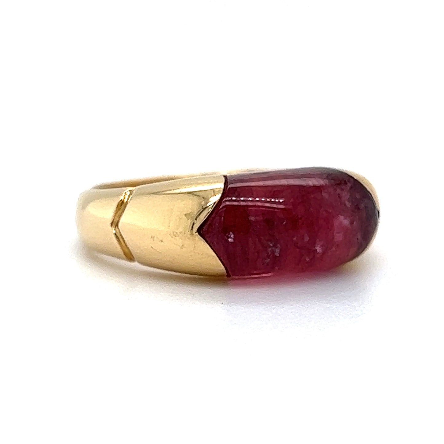 Bulgari Tronchetto Pink Tourmaline Ring in 18k Yellow Gold